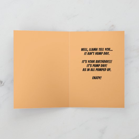 Llama - Raad eens op welke dag het is - geen Hump  Kaart (Binnen)