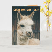 Llama - Raad eens op welke dag het is - geen Hump  Kaart (Gele Bloem)