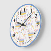 Llama Rainbow Baby Nursery Wall Clock Grote Klok (Hoek)
