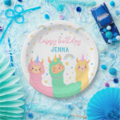 Llama Rainbow en Stars Birthday Party Papieren Bordje (Feest)
