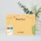 Llama Rama bedankkaart Fiesta Party Alpaca (Staand voorkant)