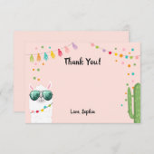 Llama Rama bedankkaart Fiesta Party Alpaca (Voorkant / Achterkant)