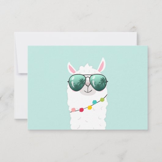 Llama Rama bedankkaart Fiesta Party Alpaca (Achterkant)