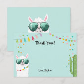 Llama Rama bedankkaart Fiesta Party Alpaca (Voorkant / Achterkant)