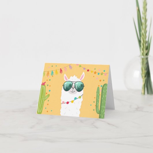 Llama Rama bedankkaart Fiesta Party Alpaca (Voorkant)