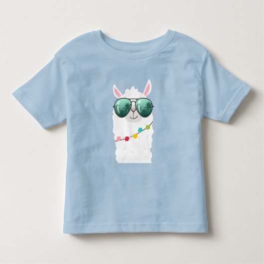 Llama Rama Birthday Party T-Shirt Girl Alpaca (Voorkant)