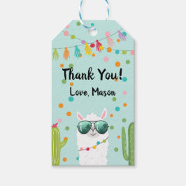 Llama Rama Dank je wel voor Tags Birthday Fiesta Cadeaulabel