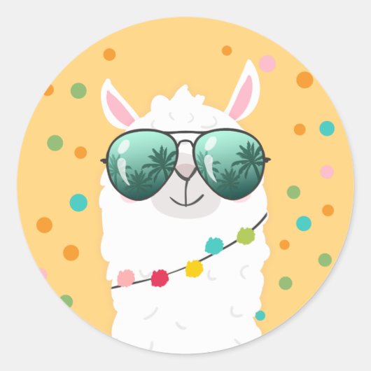 Llama Rama Sticker Cupcake Topper Fiesta Alpaca (Voorkant)