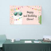 Llama Rama Verjaardagsfeestje Achtergrond Banner A (Beurs)