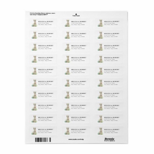Llama retouradreslabel etiket (Full Sheet)