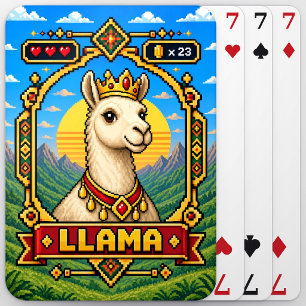 Llama Retro 8-Bit Pixelkunst Pokerkaarten