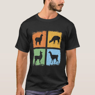Llama Retro Stijl mode vintage Alpaca T-shirt
