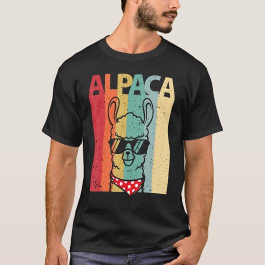 Llama Retro Style mode Alpaca T-shirt (Voorkant)