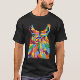 Llama Retro Vintage Alpaca Kleurrijk Dier T-shirt