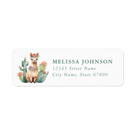 Llama Return Address Label (Voorkant)