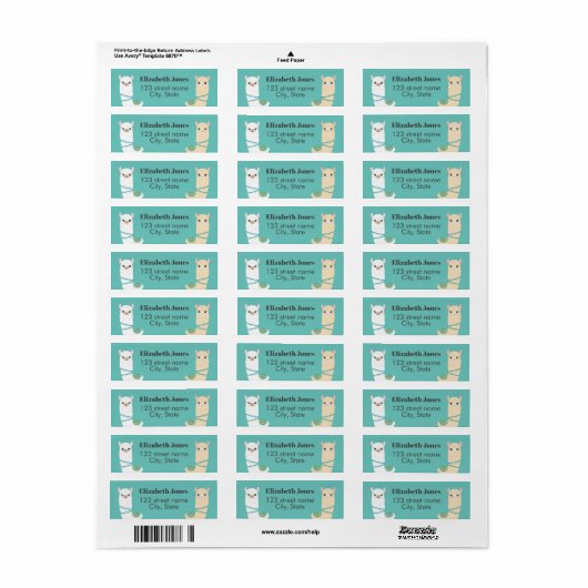 Llama Return Address Label (Full Sheet)