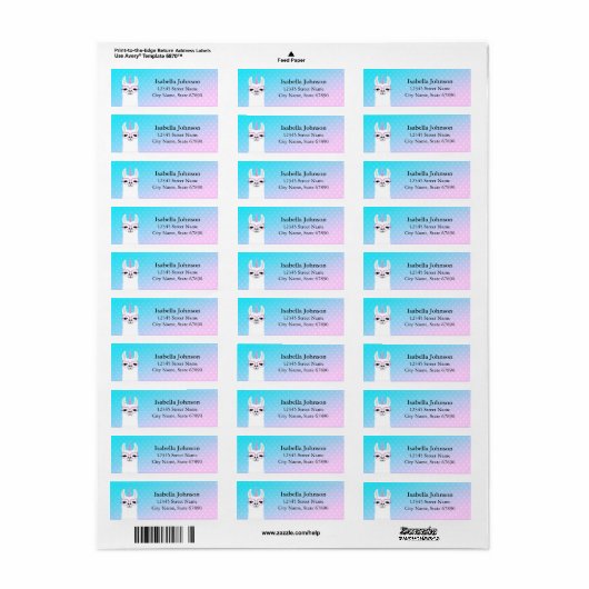 Llama Return Address Labels (Full Sheet)