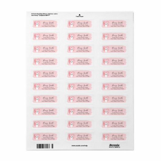 Llama Return Address Labels (Full Sheet)