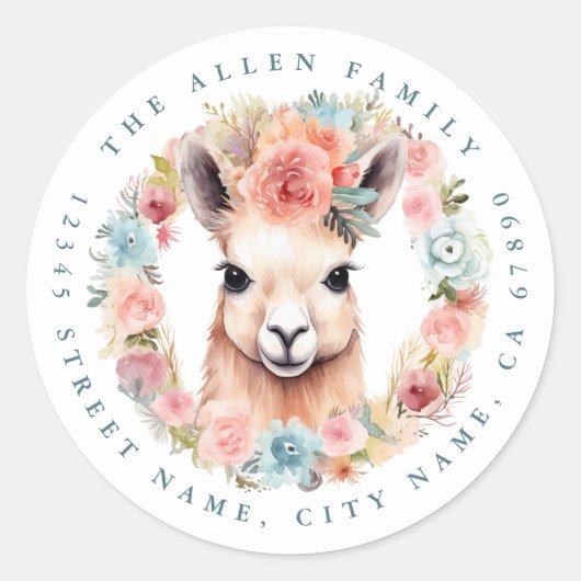 Llama Return Address Labels (Voorkant)