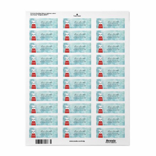 Llama Return Address Labels (Full Sheet)