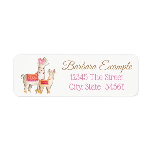 Llama Return Address Labels (Voorkant)