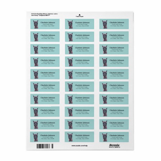 Llama Return Address Labels (Full Sheet)