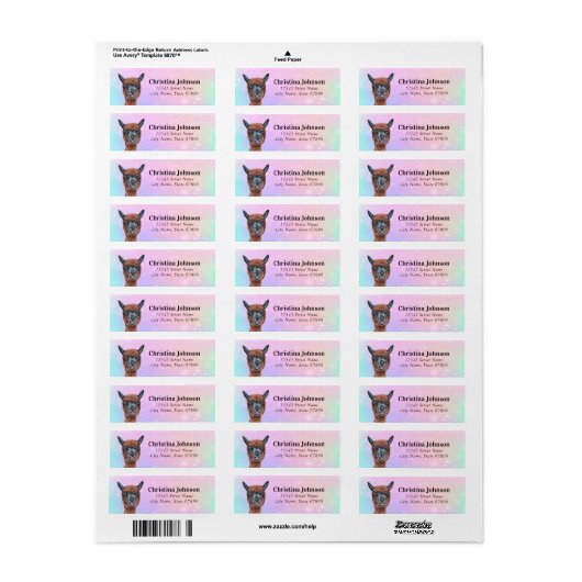 Llama Return Address Labels (Full Sheet)