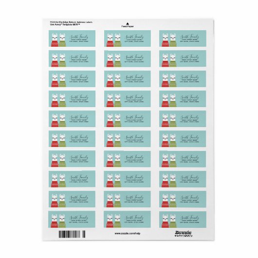 Llama Return Address Labels (Full Sheet)