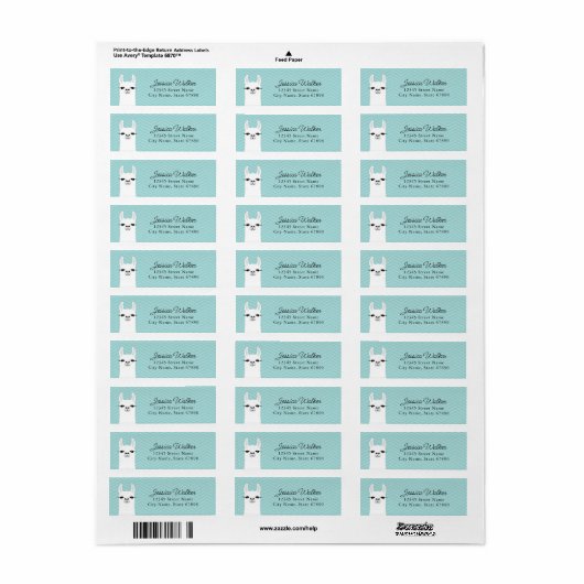 Llama Return Address Labels (Full Sheet)