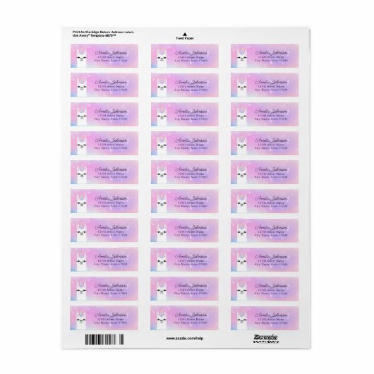 Llama Return Address Labels (Full Sheet)