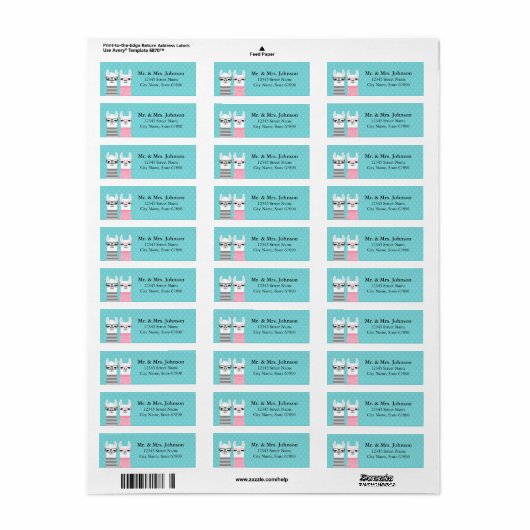 Llama Return Address Labels (Full Sheet)