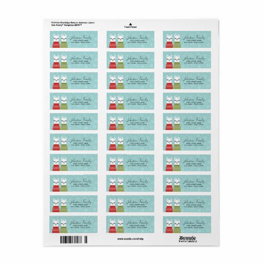 Llama Return Address Labels (Full Sheet)