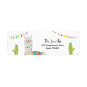 Llama Return Address Labels Fiesta Alpaca Mexican (Voorkant)