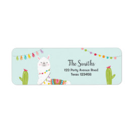 Llama Return Address Labels Fiesta Alpaca Mexican