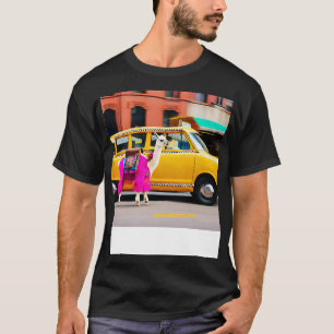 Llama rijden in taxi Happy Llama T-shirt