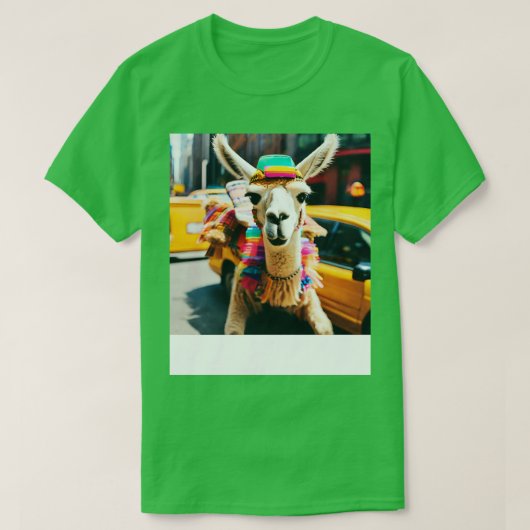 Llama rijden in taxi t-shirt (Design voorkant)