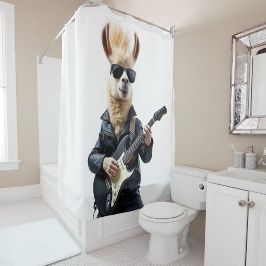 Llama rockstar douchegordijn (In situ)