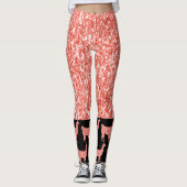 Llama roze koraalglitter Sparkles black Leggings (Voorkant)