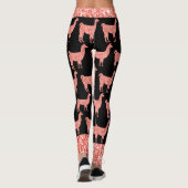 Llama roze koraalglitter Sparkles black Leggings (Achterkant)