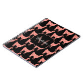 Llama roze koraalglitter Sparkles Monogram Notitieboek (Linkerzijde)