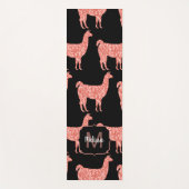 Llama roze koraalglitter Sparkles Monogram Yogamat (Voorkant)