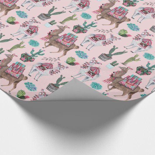 Llama | Roze | Papier voor onmiddellijke verpakkin (Hoek)