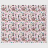 Llama | Roze | Papier voor onmiddellijke verpakkin (Vlak)