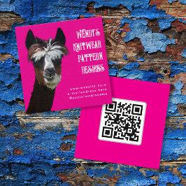Llama Roze QR-code vezel visitekaartjes