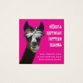 Llama Roze QR-code vezel visitekaartjes (Voorkant)