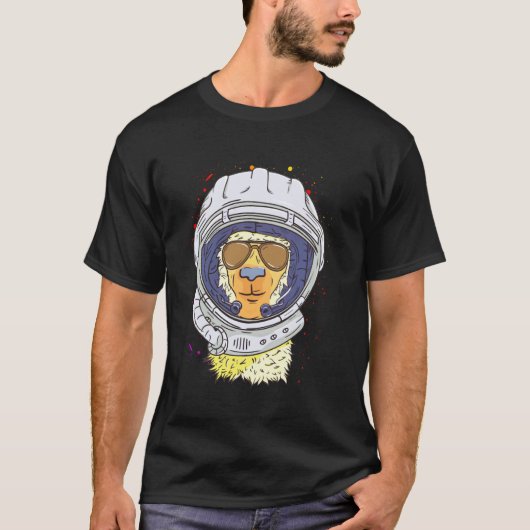 Llama Ruimtevaarder Grappige Ruimte en Llama T-shirt (Voorkant)