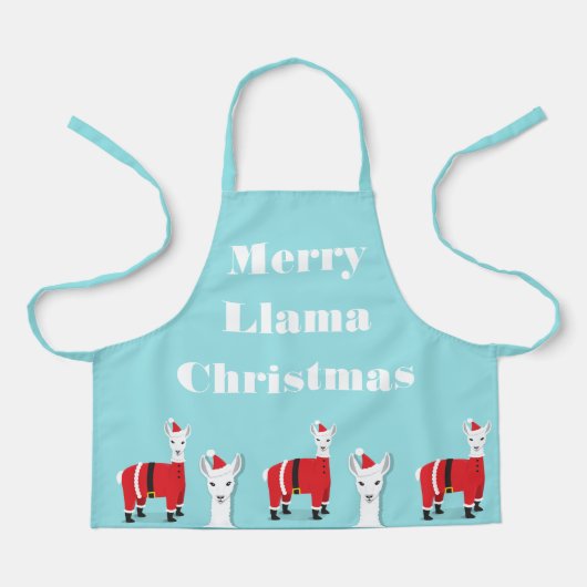 Llama Santa Animal Kerstpron Schort (Voorkant)