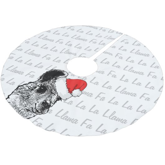 Llama Santa Hat Fa La La Llama Kerstboom Rok (Gekanteld)
