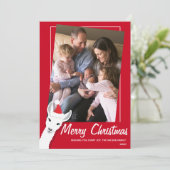 Llama Santa-kerstfoto Feestdagenkaart (Staand voorkant)