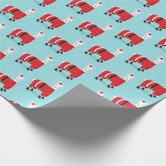 Llama Santa Kerstmis Cadeaupapier (Hoek)